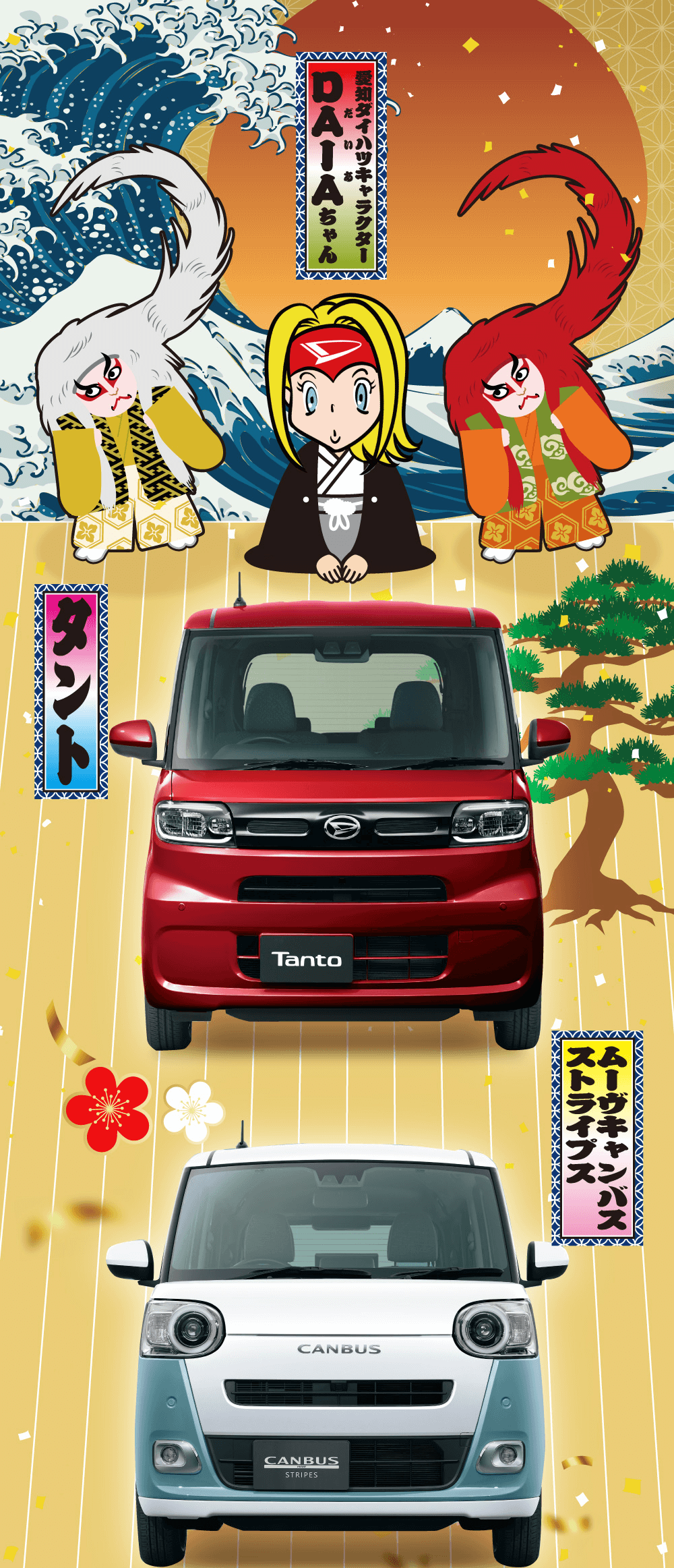 愛知ダイハツキャラクター DAIAちゃん　タント　ムーヴキャンバスストライプス