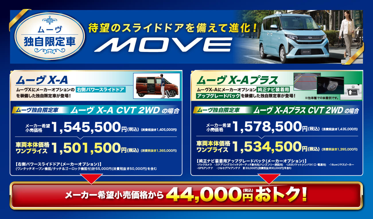ムーヴ独自限定車待望のスライドドアを備えて進化!