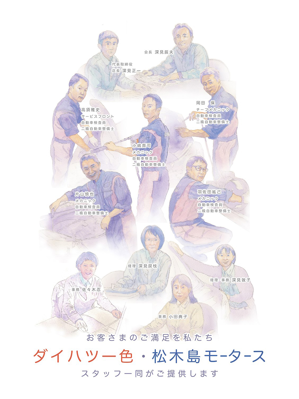 社員の似顔絵です。
